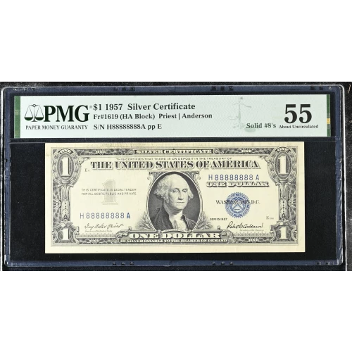 $1 1957 blue seal. Small Silver Certificates 1619
