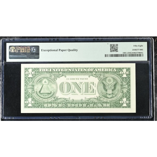 $1 1963-A. Green seal. Small Size $1 Federal Reserve Notes 1901-J (2)