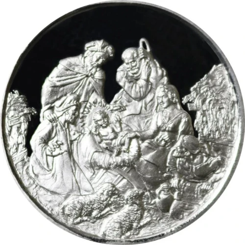 1 oz Silver Round Nativity Scene Merry Christmas (.999 Fine) (3)
