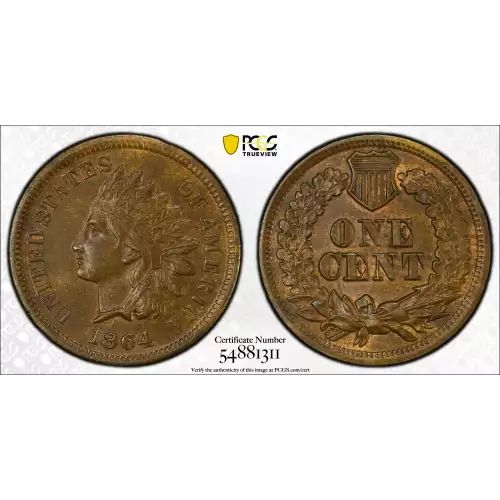 1864 1C L on Ribbon, BN (2)
