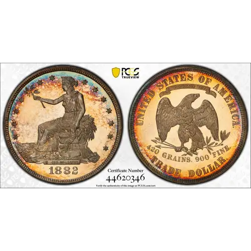 1882 Silver Dollars Trade Dollars PCGS PR-64   Cameo
