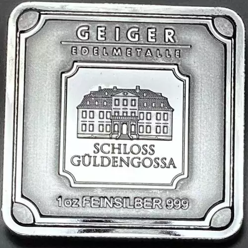 1oz Silver Square Geiger Bar