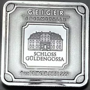 1oz Silver Square Geiger Bar