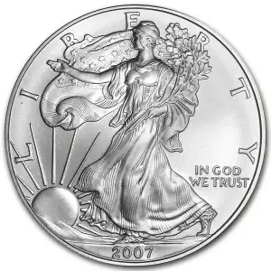 2007- 1 oz Burnished American Silver Eagle (w/Box & COA)  (2)