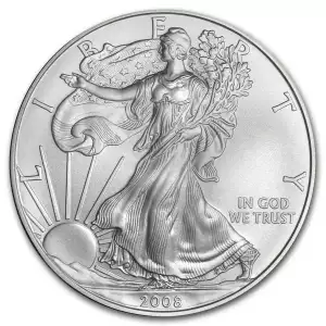 2008-W 1 oz Burnished American Silver Eagle (w/Box & COA)  (2)