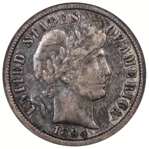Dimes---Barber or Liberty Head 1892-1916 -Silver- 1 Dime (4)