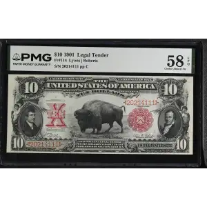 $10  Small Red, scalloped Legal Tender Issues 114 (2)